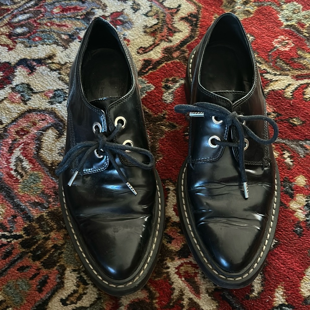 Rag & Bone Kenton Black Lace Up Loafer size 38 1/2
